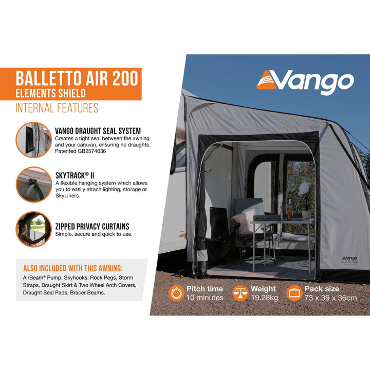 Vango Balletto Air 200 Elements Shield Caravan Awning