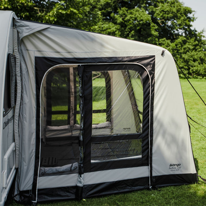 Vango Balletto Air 330 Elements Shield Caravan Awning side view.