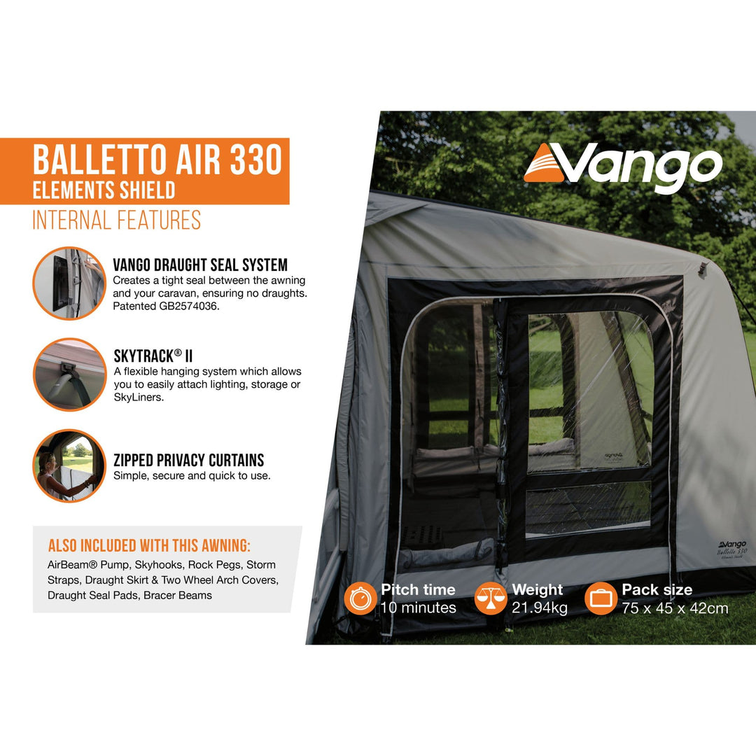 Vango Balletto Air 330 Elements Shield Caravan Awning