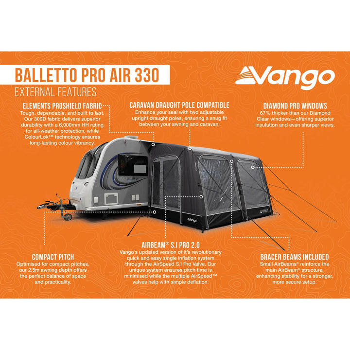 Vango Balletto Pro Air 330 Caravan Awning