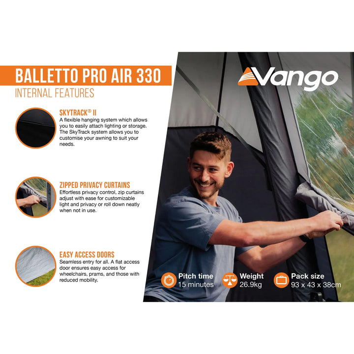 Vango Balletto Pro Air 330 Caravan Awning