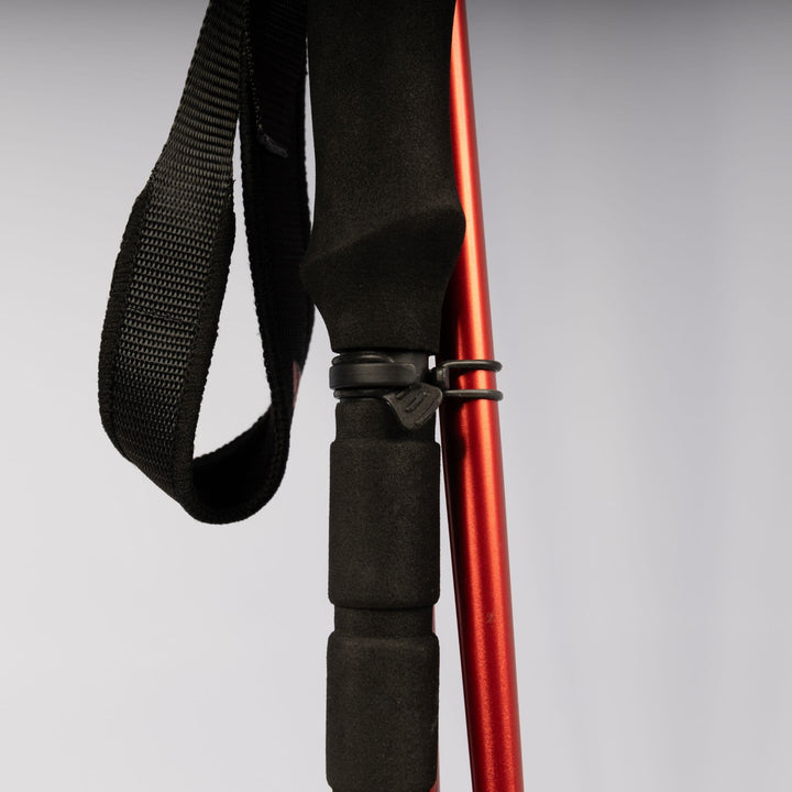 Detailed view of the telescopic locking mechanism on the Vango Basho Walking Pole, designed for stability and ease of adjustment during trekking or hiking