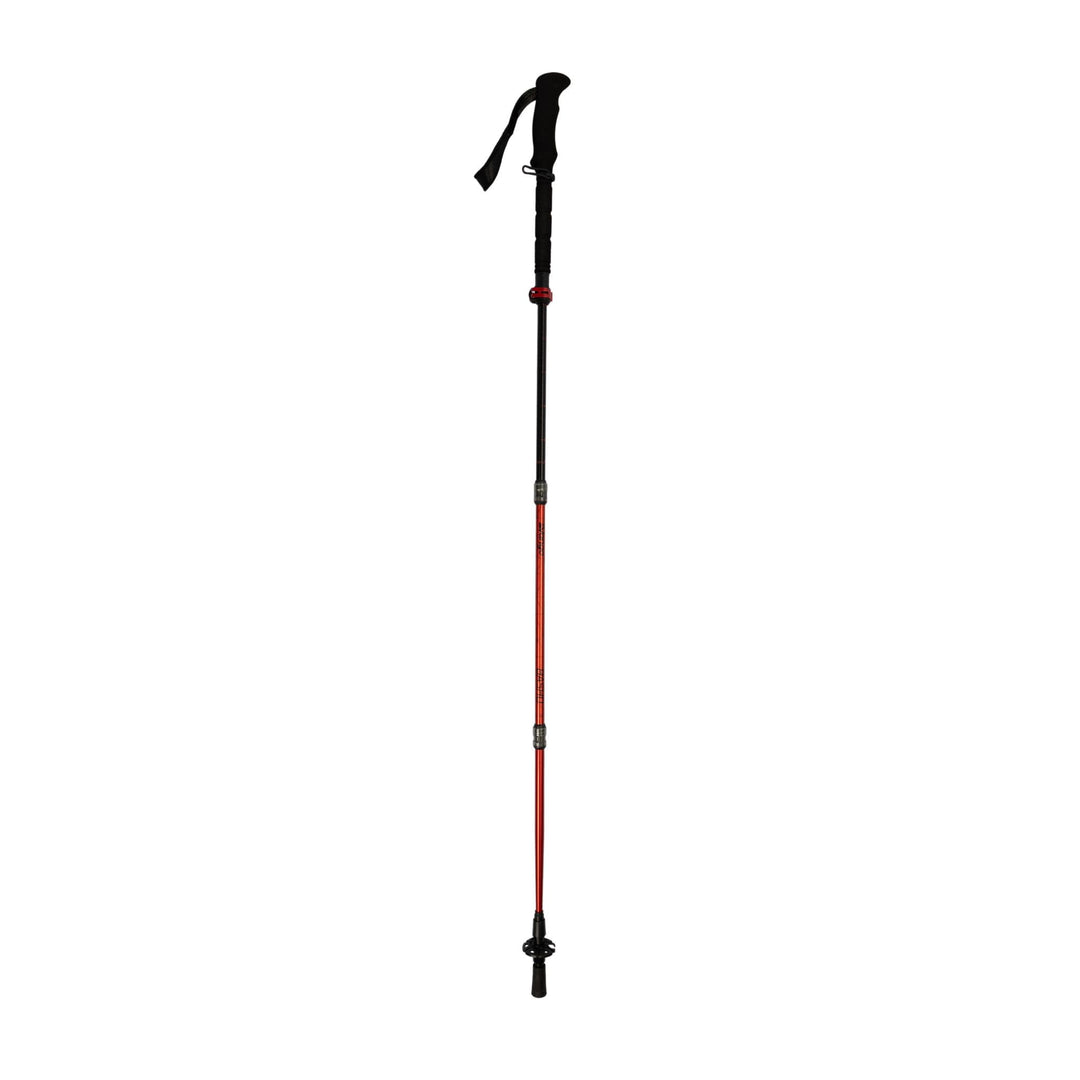 Vango Basho Folding Walking Pole, lightweight trekking and hiking stick in a sleek red design.