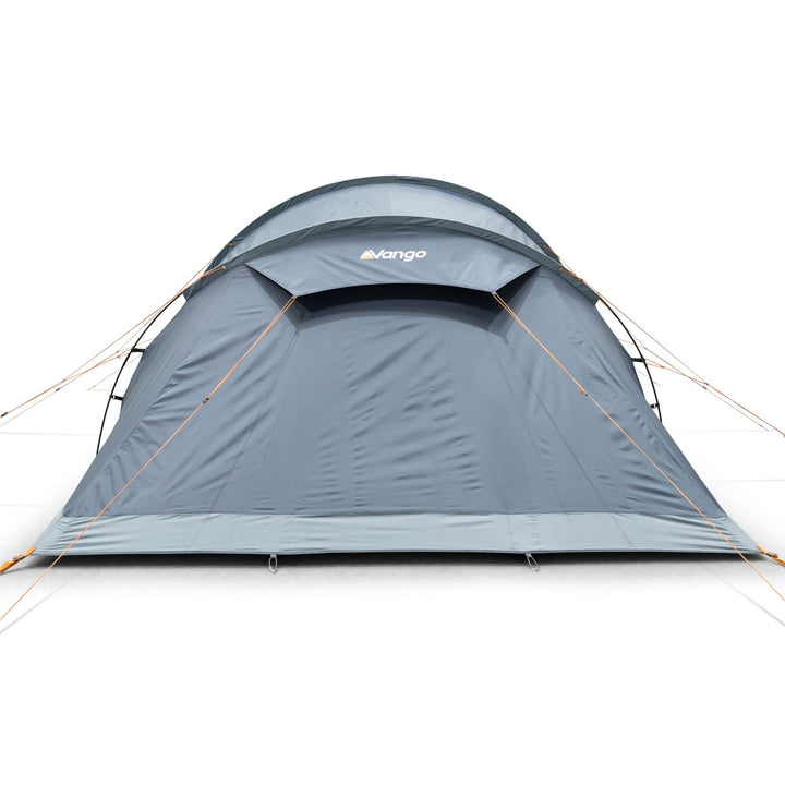 Rear view of the Vango Beta 450XL tent with ventilation panels and durable fabric.