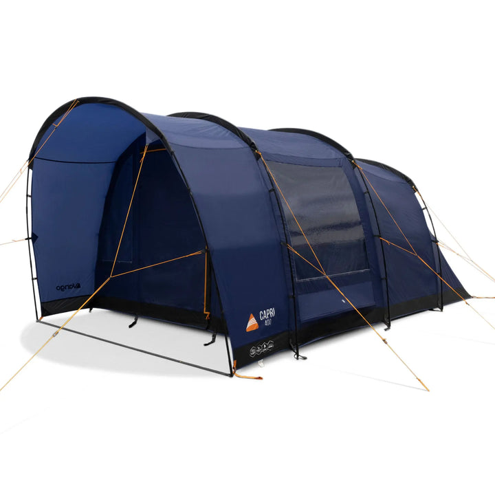 Corner view of the Vango Capri 400 Tent showing its side window.