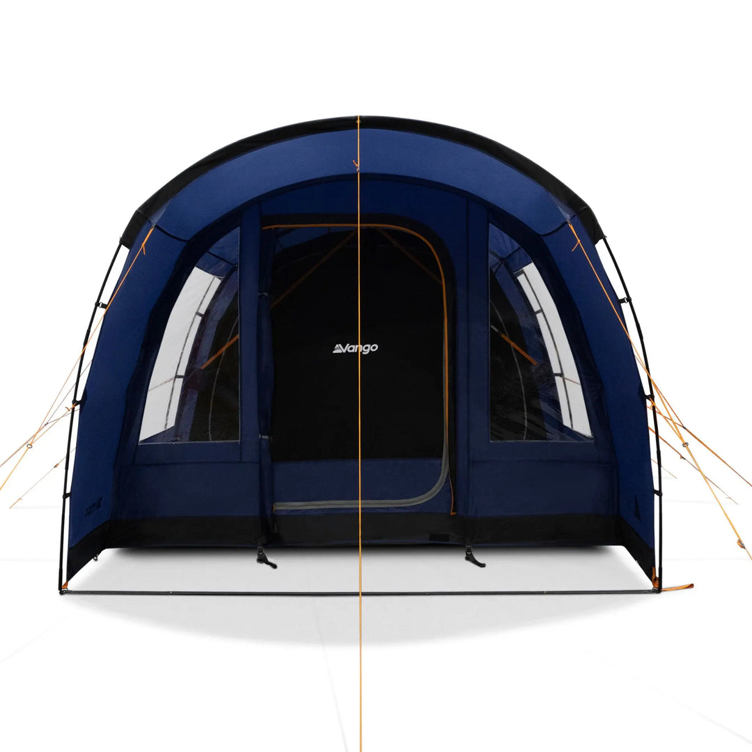 Vango Capri 400 Tent with brand logo on its secondary mash front door.