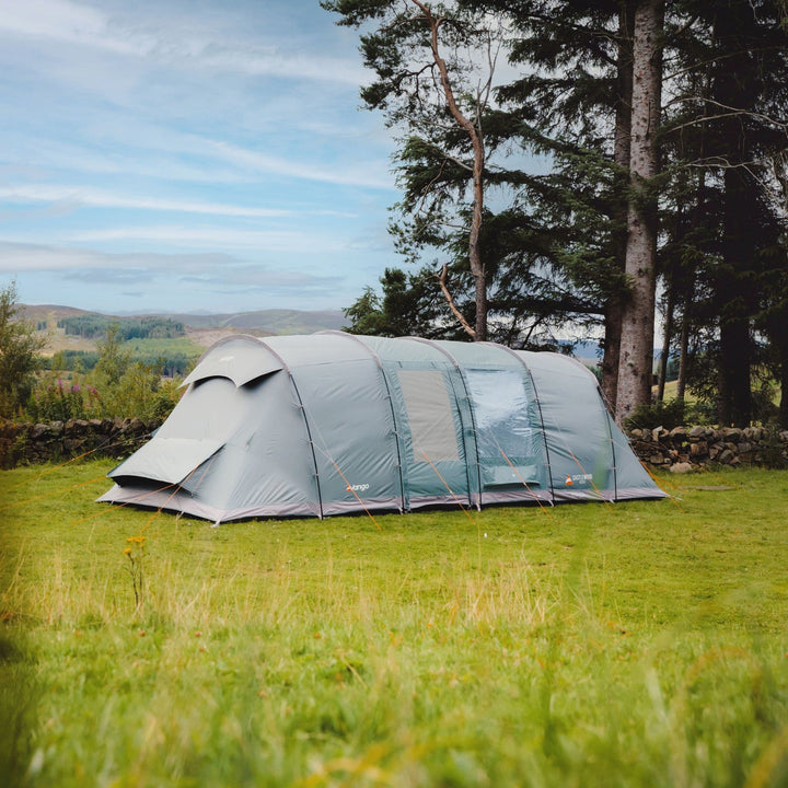 Vango Castlewood 800XL Poled Tent Pitched near trees