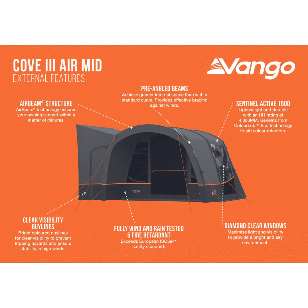 Vango Cove III Air Mid Drive Away Awning External Features