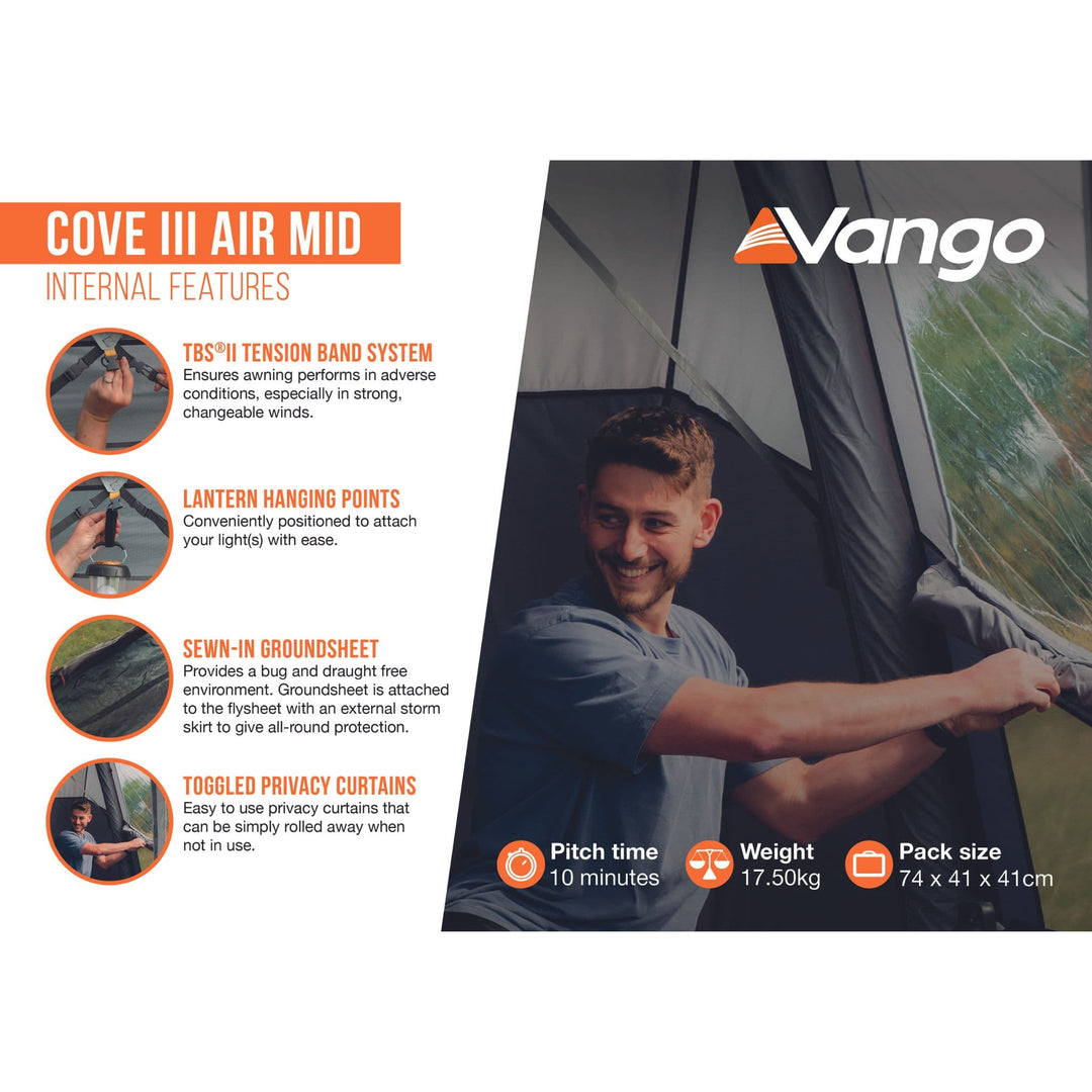 Vango Cove III Air Mid Drive Away Awning Internal Features