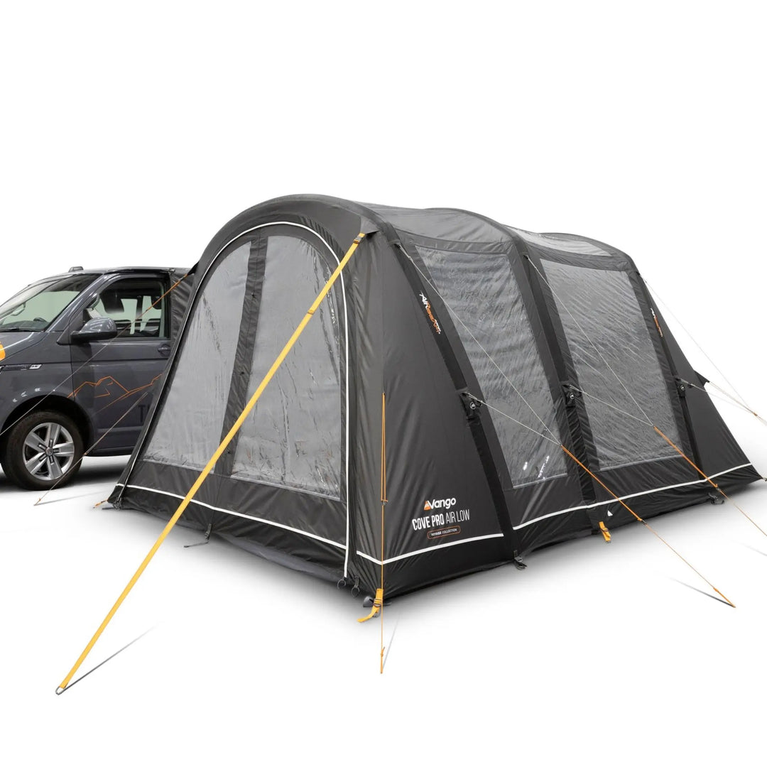 Vango Cove Pro Air Low Drive Away Awning attached to a VW Campervan 