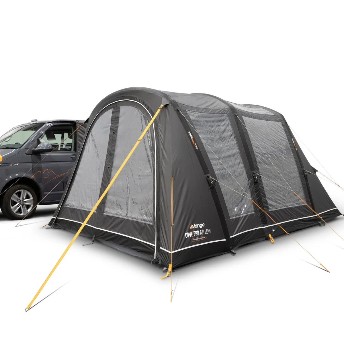 Vango Cove Pro Air Low Drive Away Awning attached to a VW Campervan 