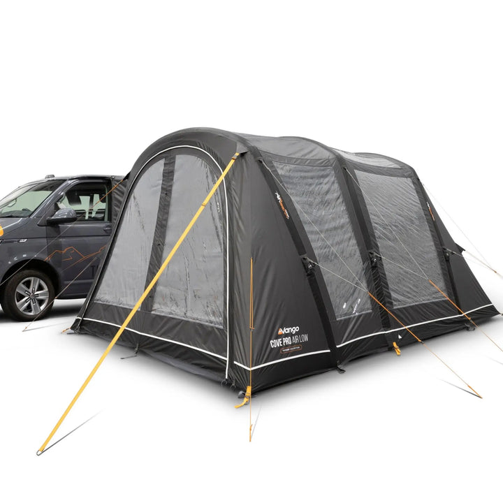 Vango Cove Pro Air Low Drive Away Awning attached to a VW Campervan 