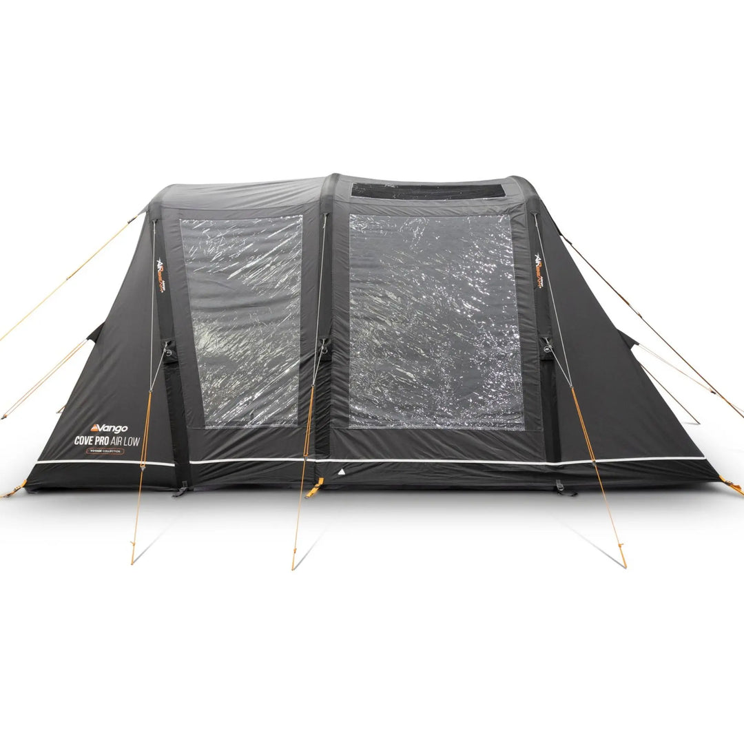Side view of the Vango Cove Pro Air Low Drive Away Awning with curtains up