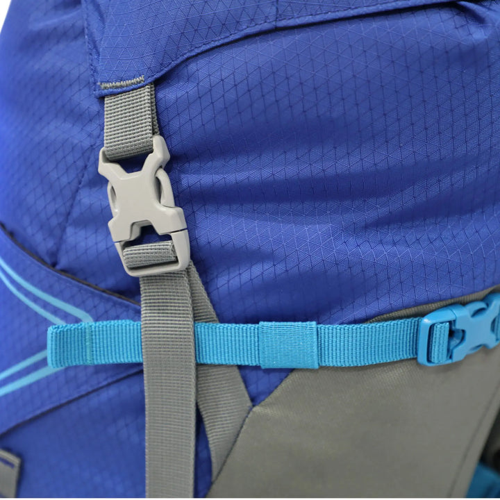 Adjustable strap on the Vango Denali Pro 60:70 rucksack, ensuring comfort everything stays secure on long DofE hikes.