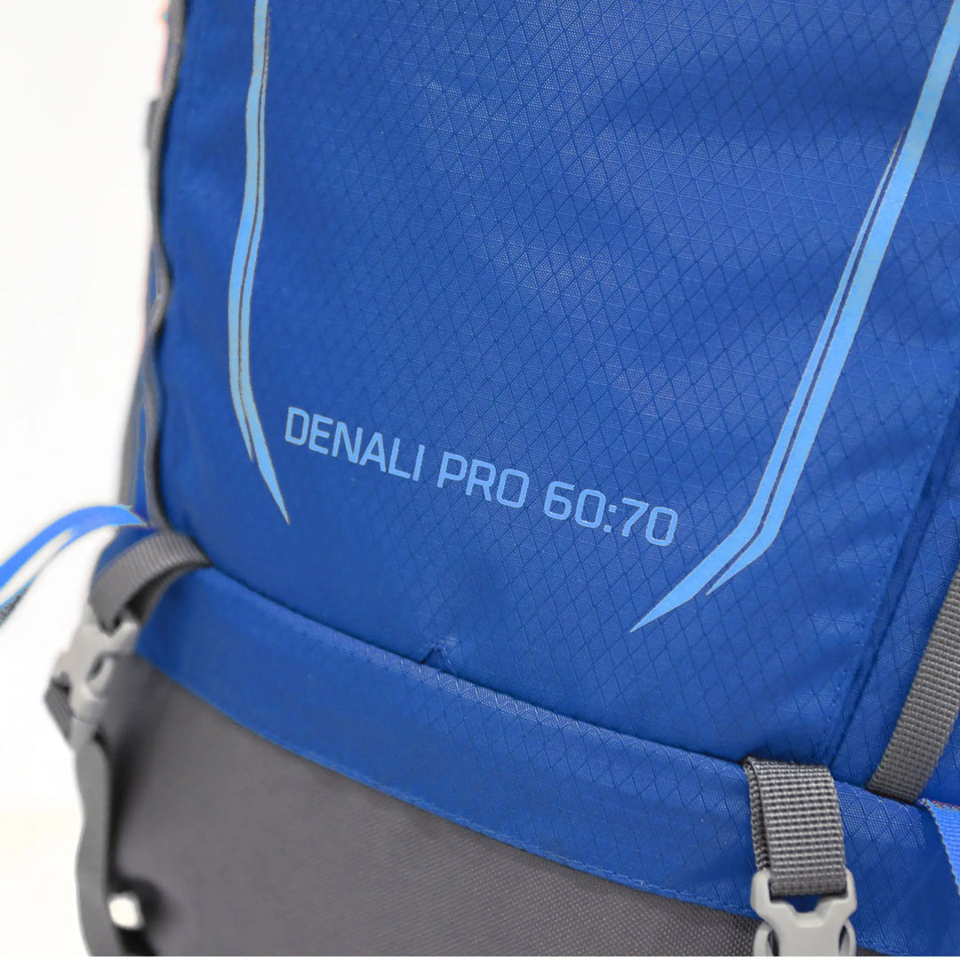 Bottom section of the Vango Denali Pro 60:70 rucksack highlighting durable material and reinforced base for extended DofE use.