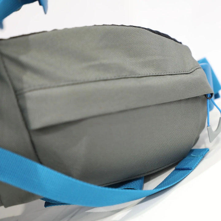 Base compartment of the Vango Denali Pro 60:70S rucksack showing reinforced stitching, suitable for carrying essentials on DofE hikes.