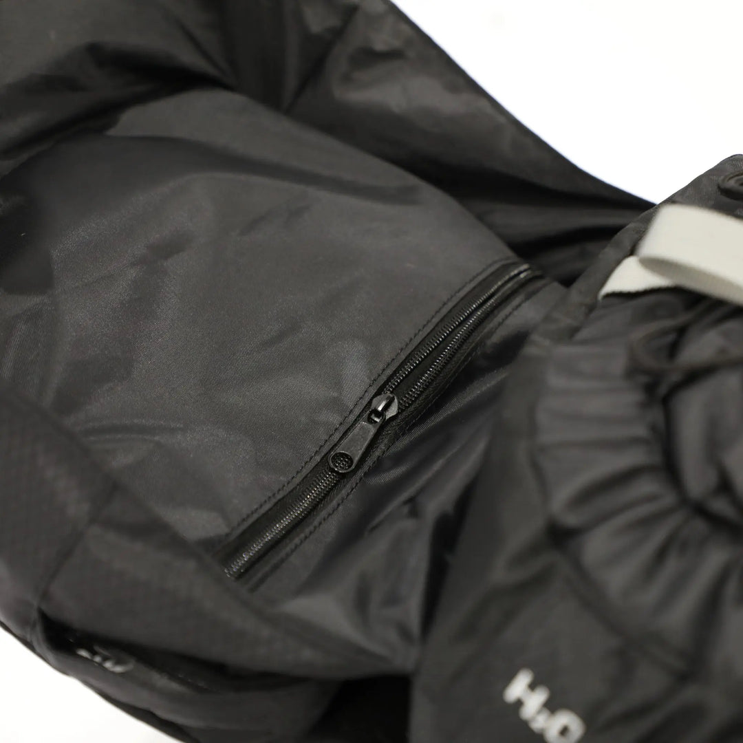 Interior zippered compartment of the Vango Denali Pro 70:80 Rucksack, ideal for organising DofE or hiking essentials.