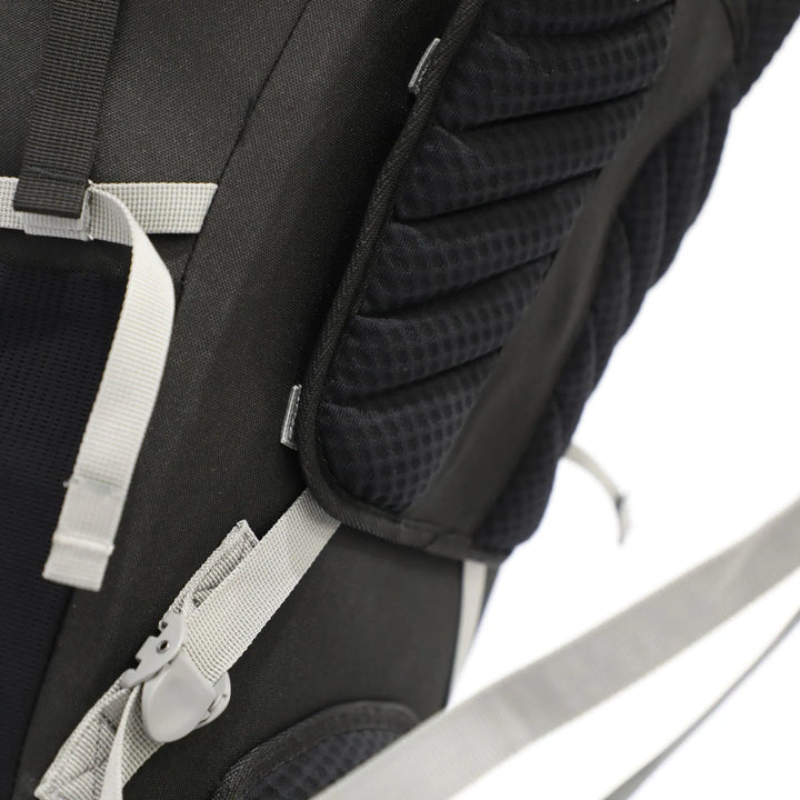 Ergonomic shoulder straps on the Vango Denali Pro 70:80 Rucksack, designed for DofE and outdoor hiking comfort.