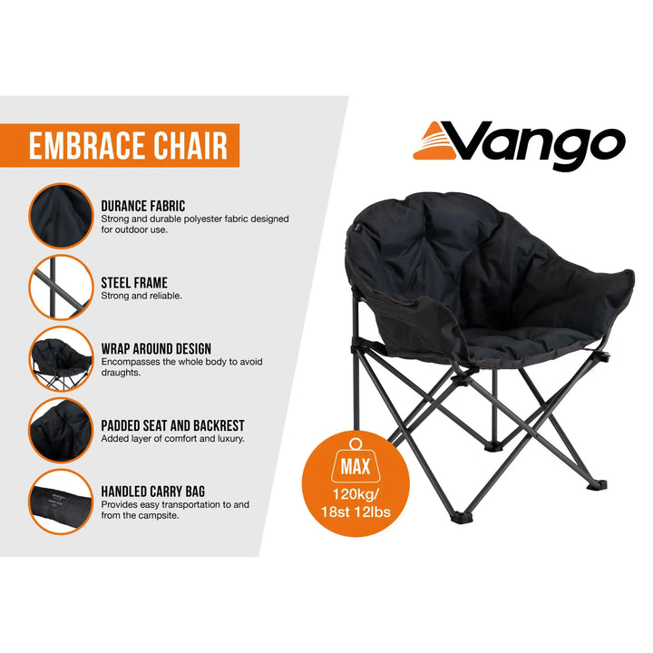 Vango Embrace Chairs features infographic