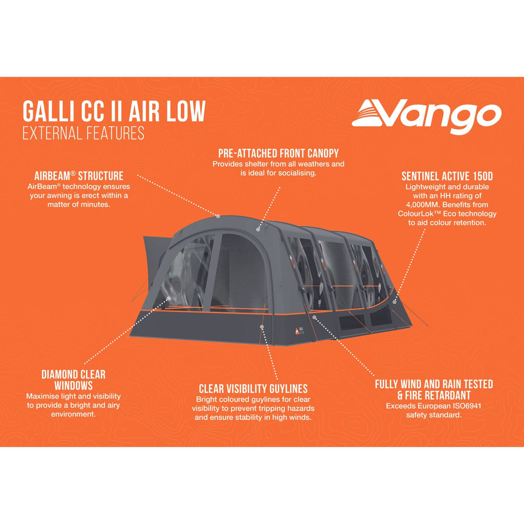 Vango Galli CC II Air Low Drive Away Awning External Features