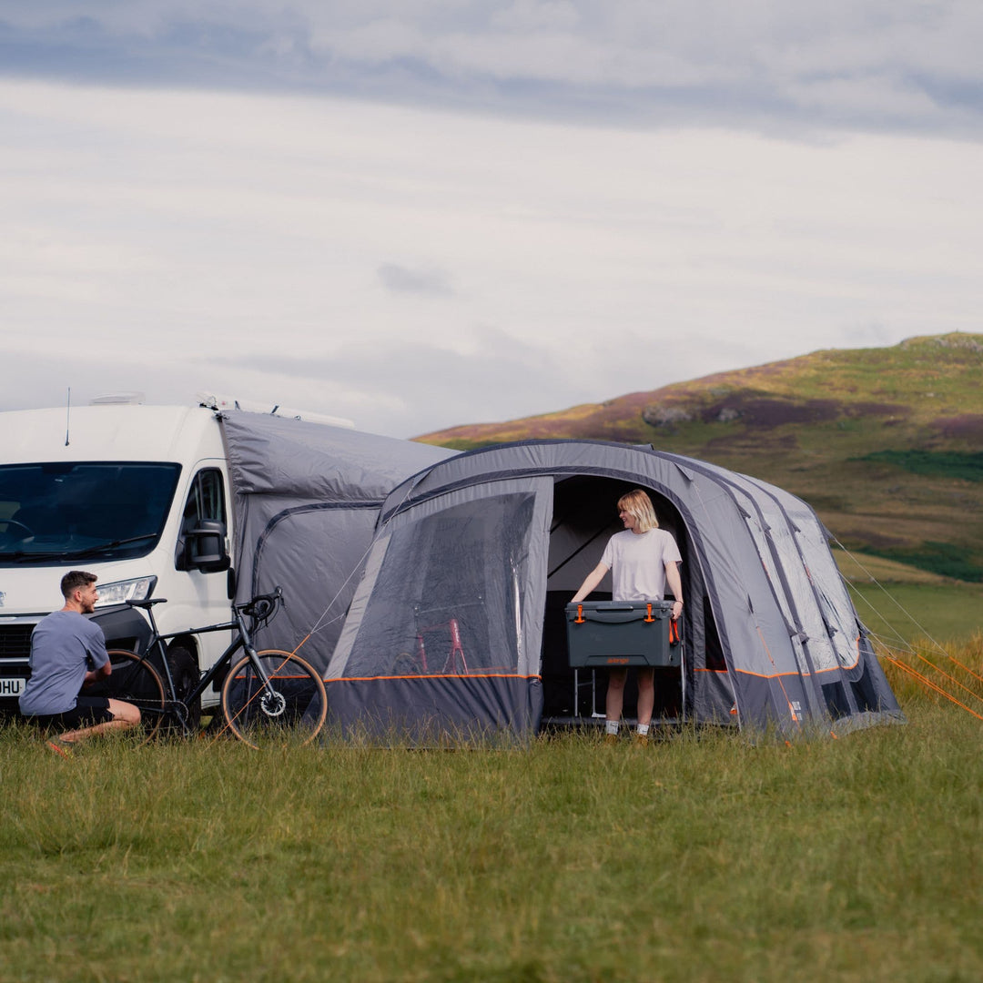 Vango Galli CC II Air Mid Drive Away Awning Attached to Vehicle