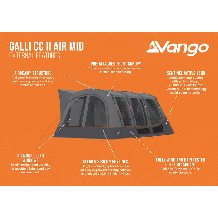 Vango Galli CC II Air Mid Drive Away Awning External Features