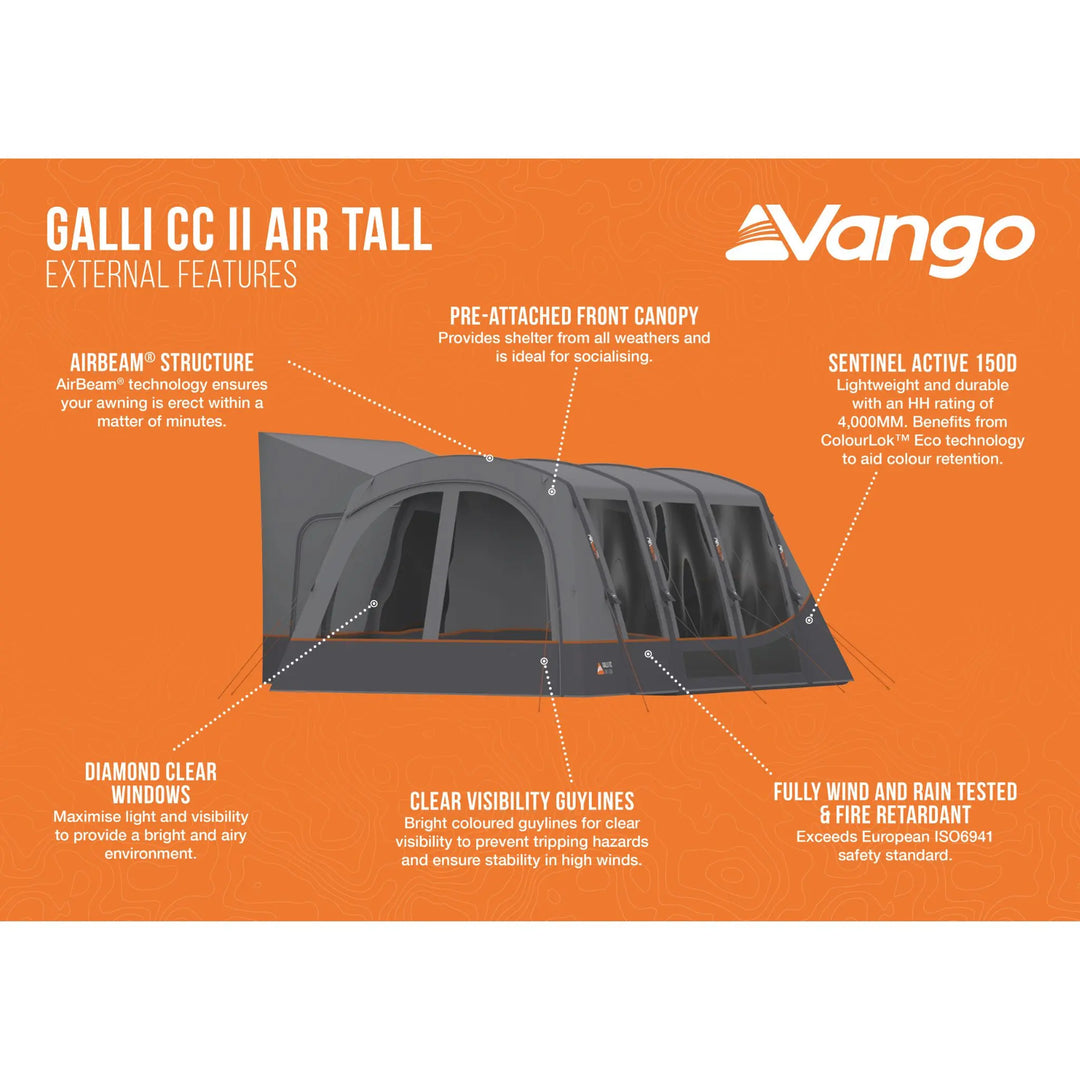 Vango Galli CC II Air Tall Drive Away Awning External Features