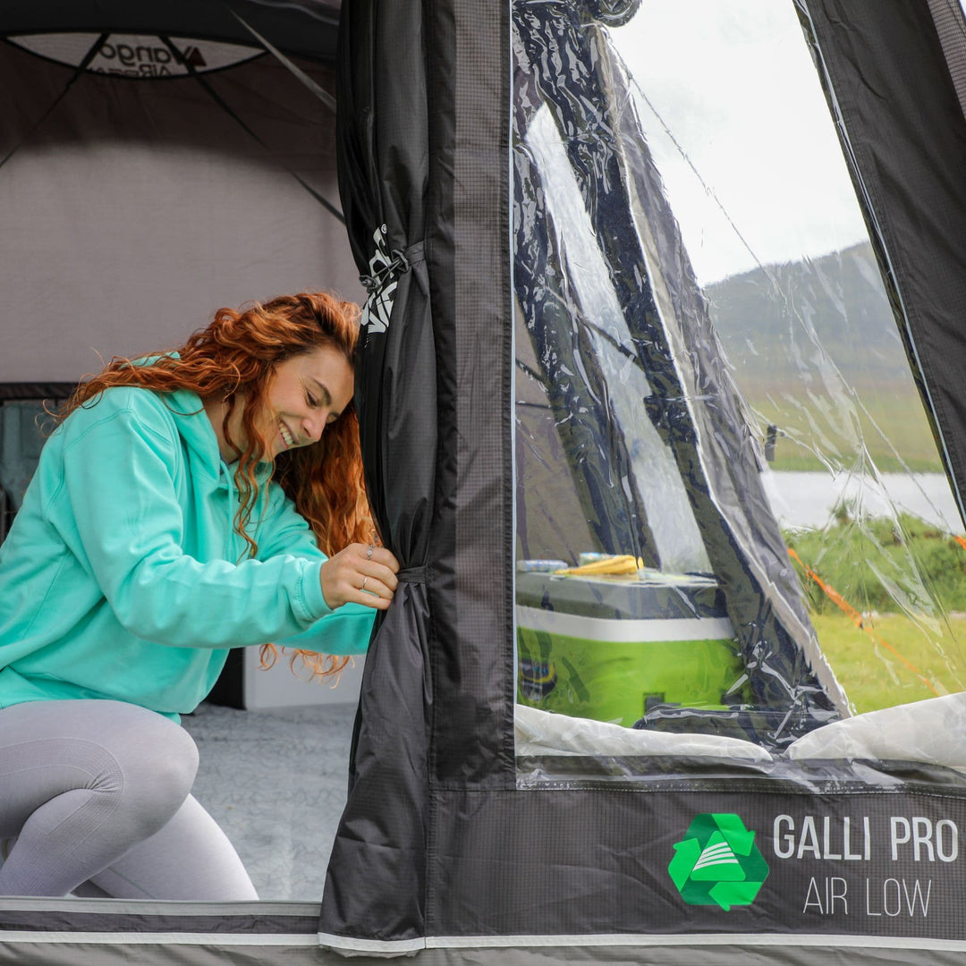 Vango Galli Pro Air Low Drive Away Awning Middle door Rolled up