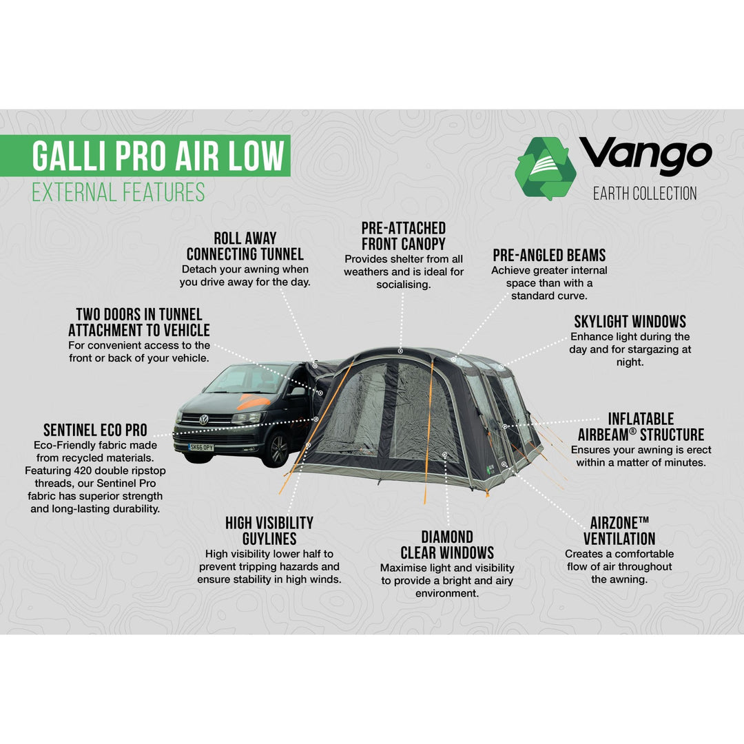 Vango Galli Pro Air Low Drive Away Awning External Features