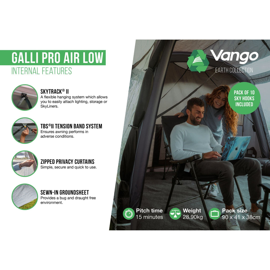 Vango Galli Pro Air Low Drive Away Awning Internal features
