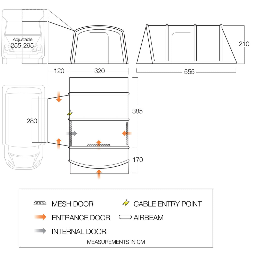 Vango Galli Pro Air Tall Drive Away Awning Floorplan