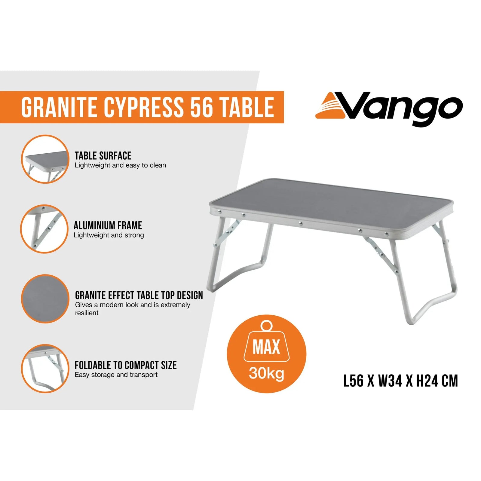 Vango Granite Cypress 56 Table Infographic