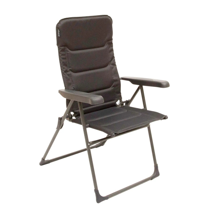 Side view of the Vango Hampton Tall Reclining Camping Chair highlighting its adjustable reclining positions.