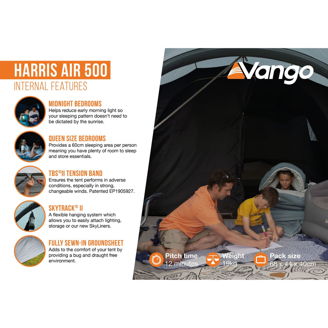 Vango AirBeam Harris Air 500 Tent Internal features