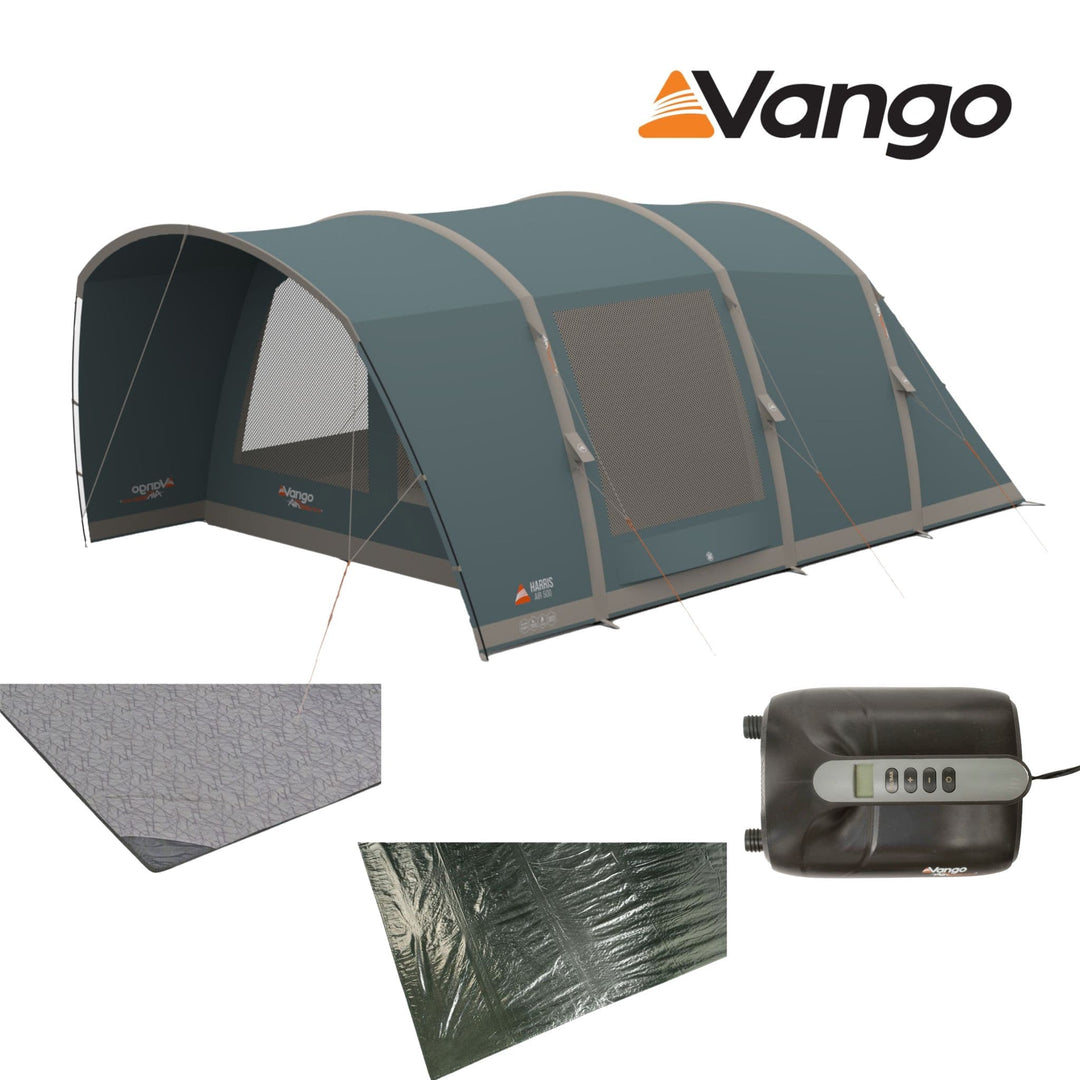 Vango Harris Air 500 Ultimate Bundle - Includes Tent, Footprint Groundsheet, Carpet & Turbo Pump