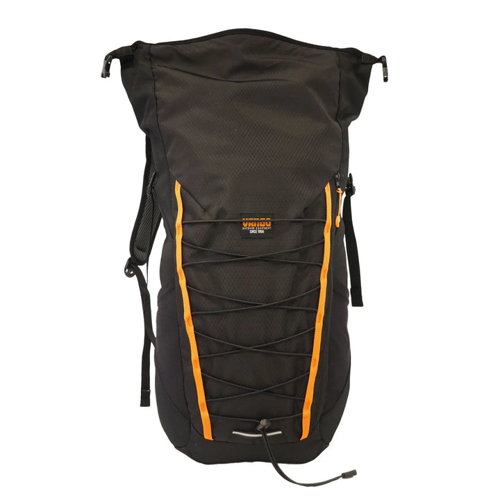 Full front view of the Vango Hex Rolltop 25L rucksack, highlighting its compact and functional design.