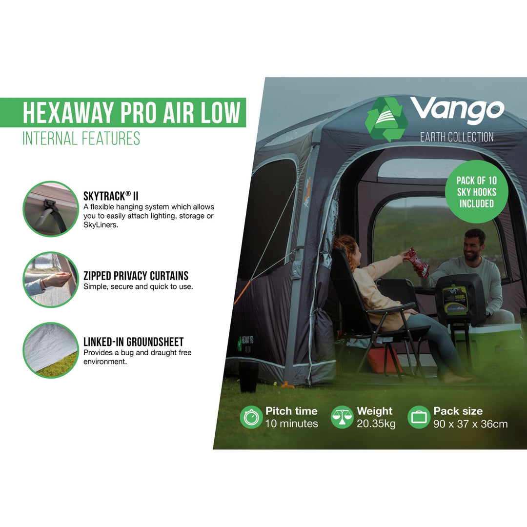 Vango HexAway Pro Air Low Drive Away Awning Internal features