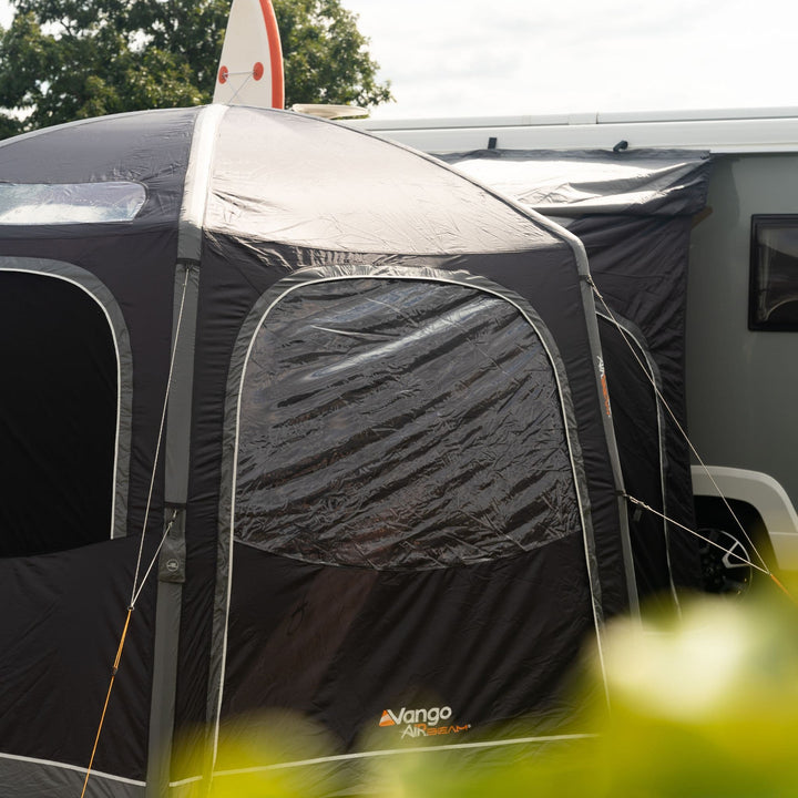 Vango HexAway Pro Air Tall Drive Away Awning Connected to Motorhome