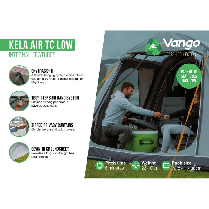 Vango Kela Air TC Low Drive Away Awning Internal Features