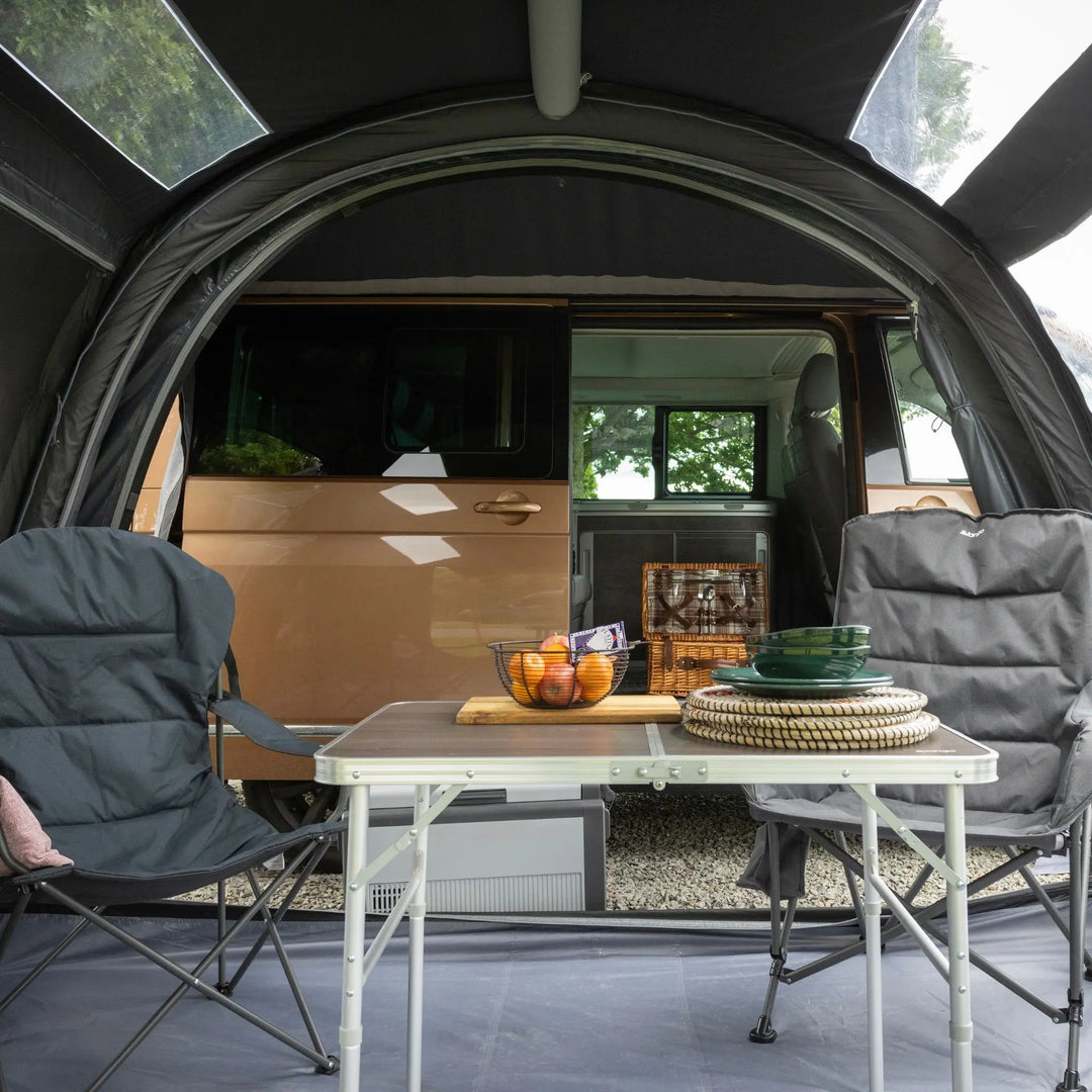 Lifestyle image of the living area of the Vango Kela Edition 60 Drive Away Awning.