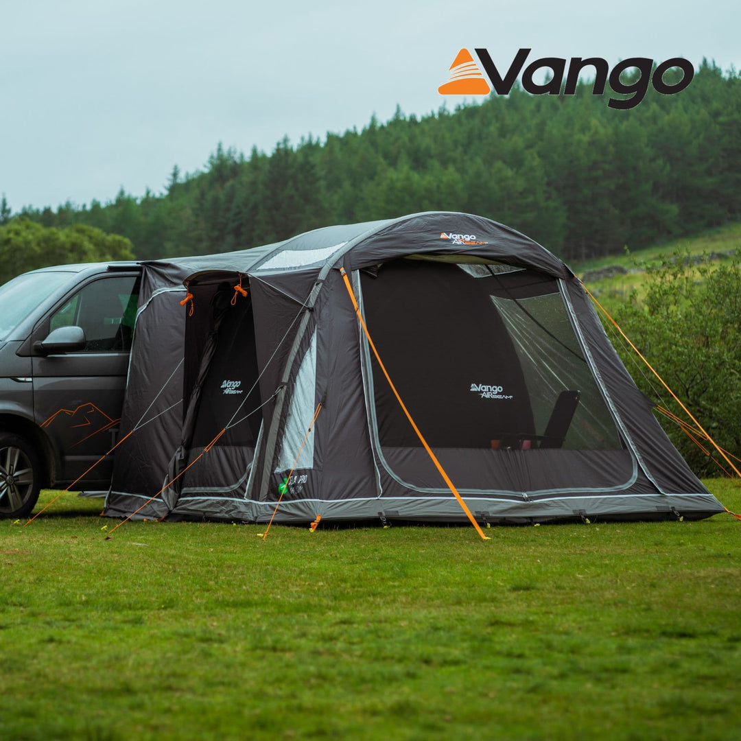 Vango Kela Pro Air Low Drive Away Awning Attached to VW Campervan