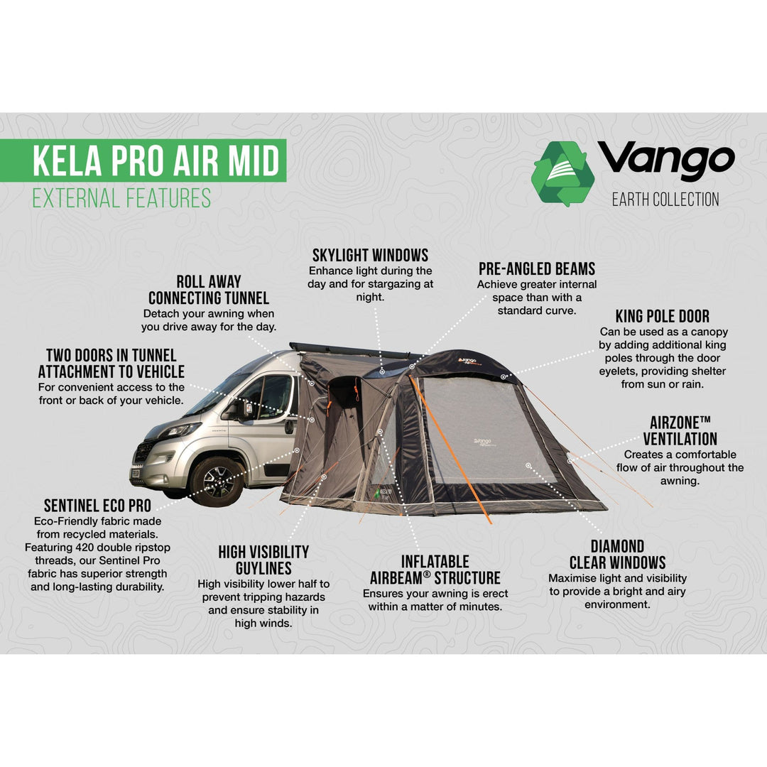 Vango Kela Pro Air Mid Drive Away Awning (215-255cm)