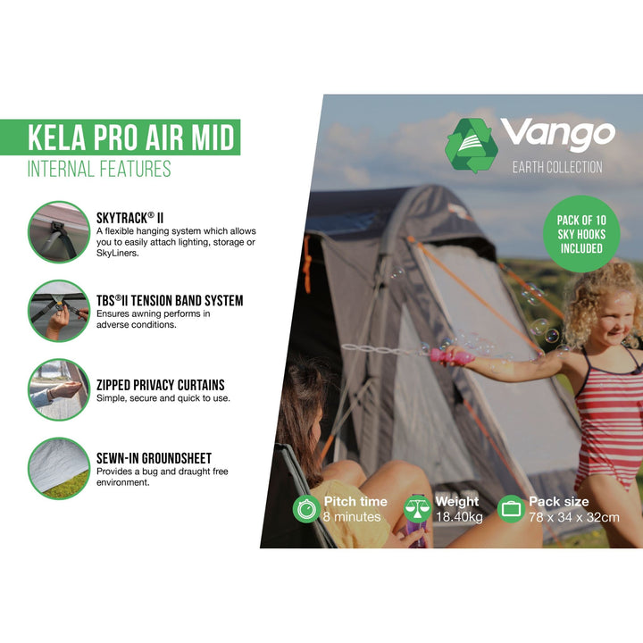 Vango Kela Pro Air Mid Drive Away Awning (215-255cm) Internal features