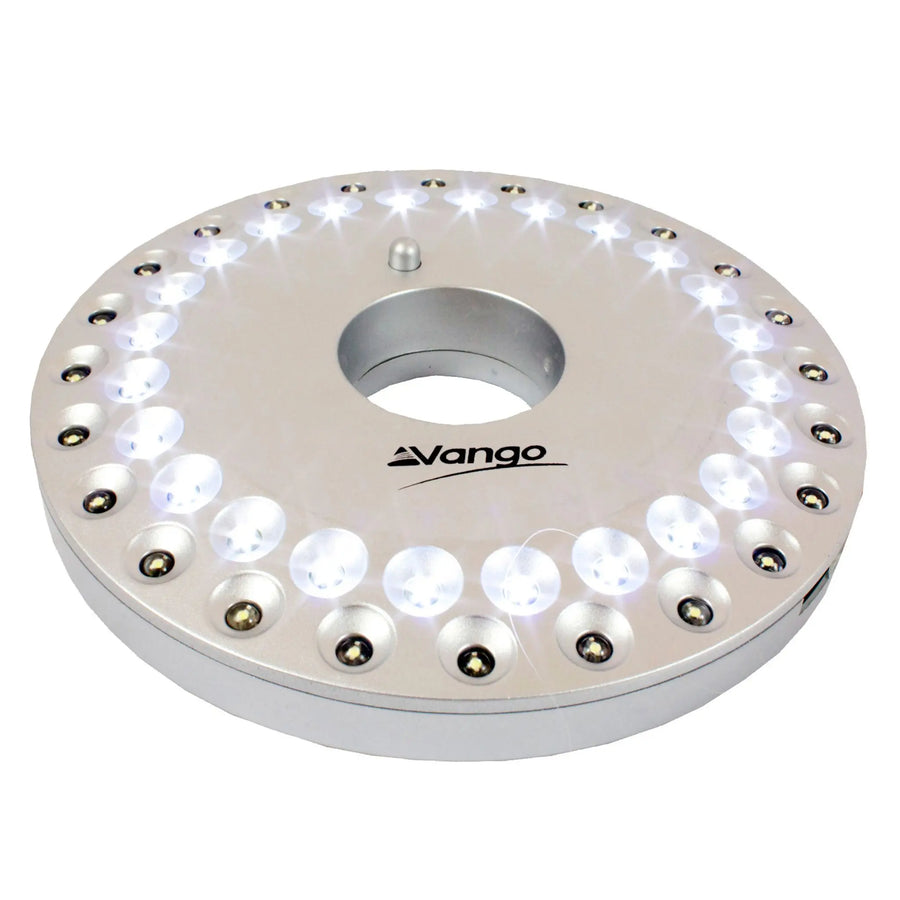 Vango Light Disc with 48 bright LEDs providing 75 lumens of illumination, ideal for camping and outdoor use.