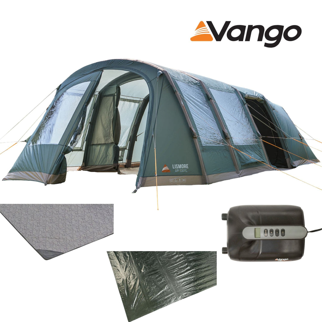 Vango Lismore Air 600XL Ultimate Bundle - Includes Tent, Footprint groundsheet, Carpet & Turbo Pump