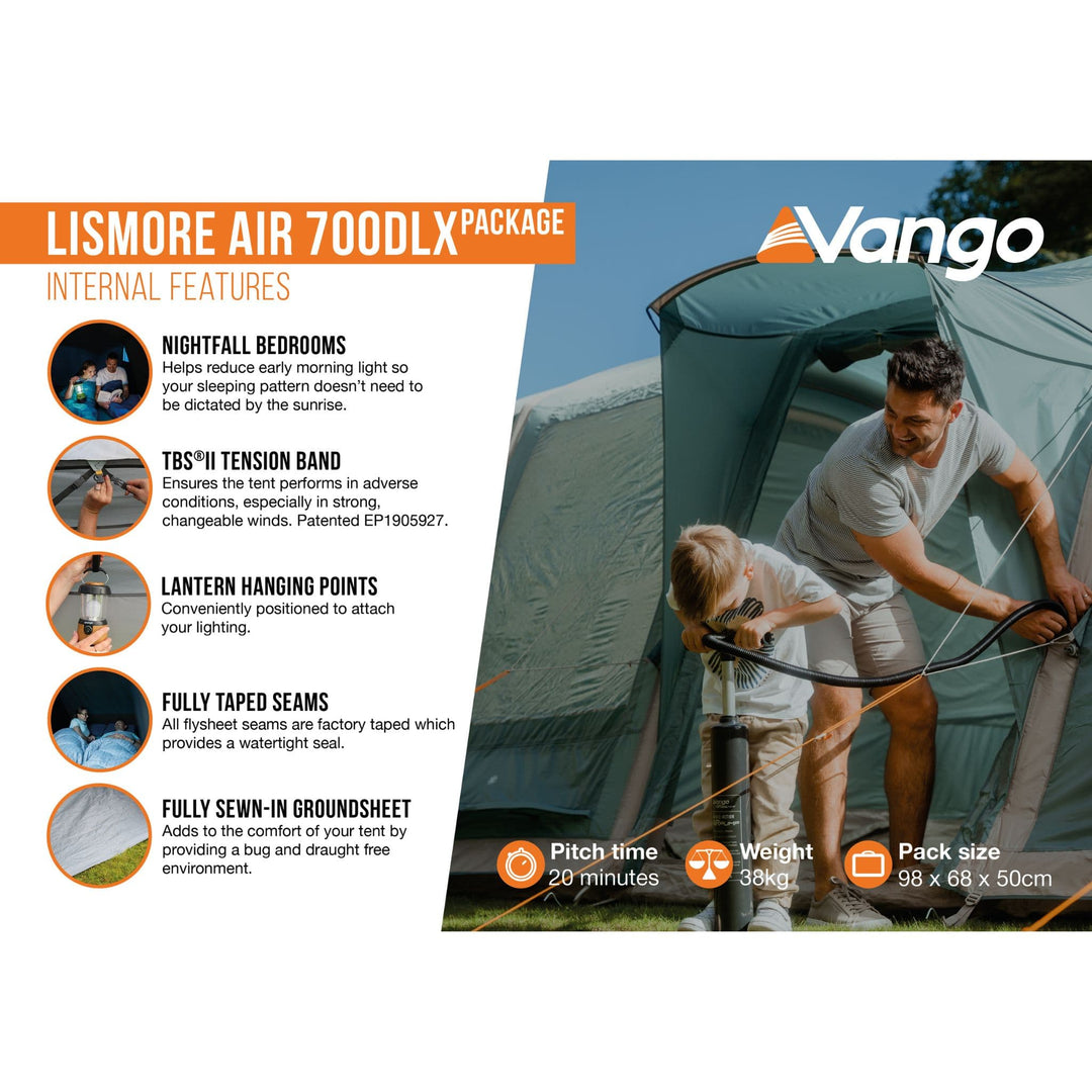 Vango AirBeam Lismore Air 700DLX Tent Internal Features