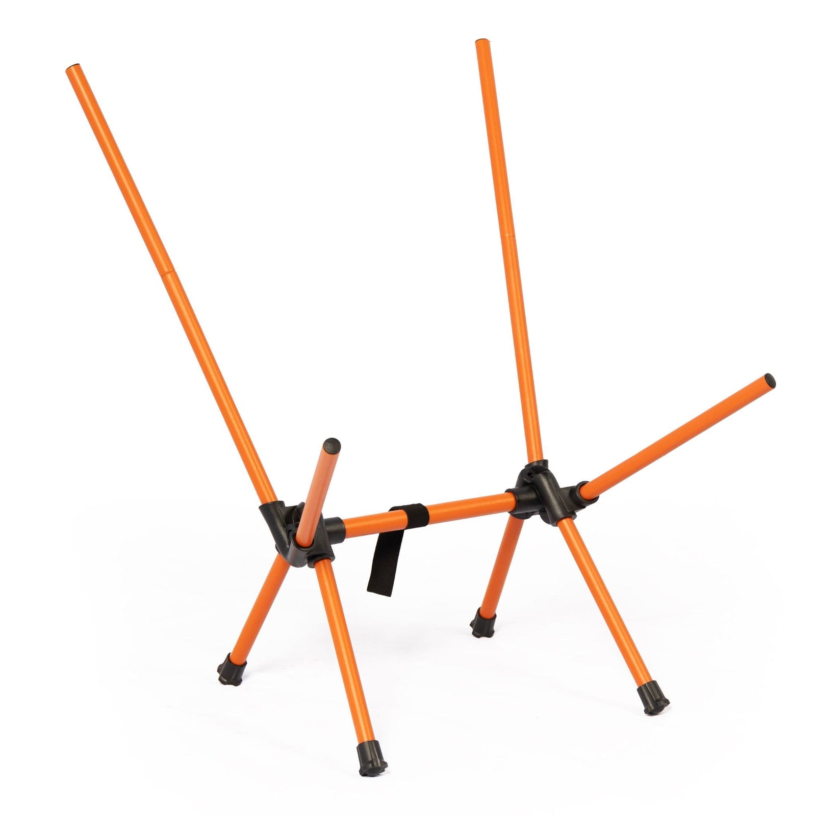 Close-up of the Vango Micro Chair Excalibur frame without fabric, showing its orange folding legs and compact structure.