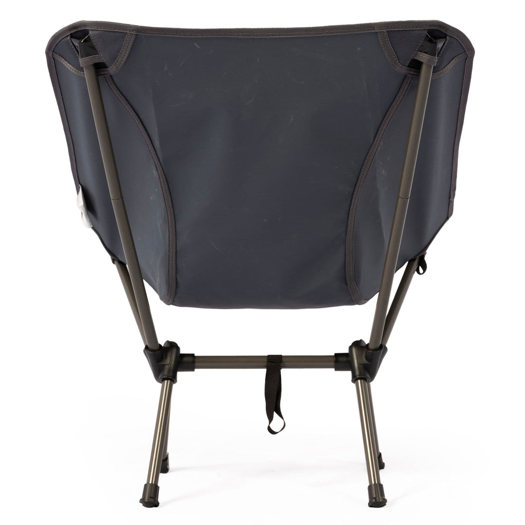 Back view of the Vango Micro Chair India Ink, highlighting the sturdy steel frame and fabric support.