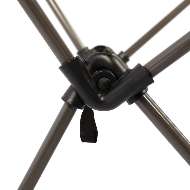 Close-up of the Vango Micro Chair India Ink's steel joints and frame for durability and reliability.