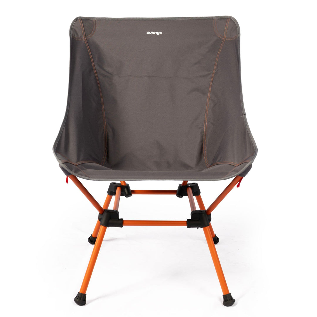 Front view of the Vango Micro Lux Chair (Excalibur), highlighting its compact yet spacious seating area and durable frame.